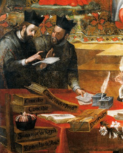 Discussione tra due gesuiti (dettaglio) da Alonso Antonio Villamor