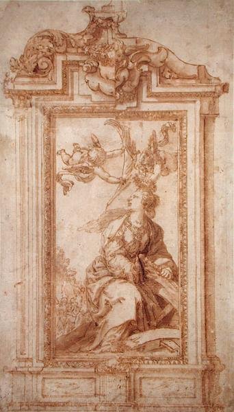 Progetto Architettonico con Figura Femminile e Putti da Alonso Cano