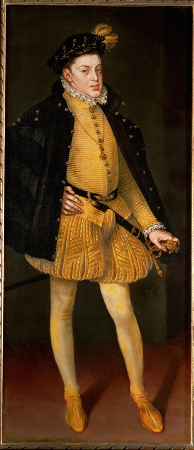Il neonato Don Carlos, figlio di Filippo II e della sua prima moglie e cugina Maria del Portogallo... (dipinto su tela) da Alonso Sánchez Coello