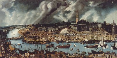 Il porto di Siviglia, c.1590 da Alonso attr. to Sanchez Coello