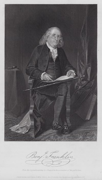 Benjamin Franklin (incisione) da Alonzo (after) Chappel