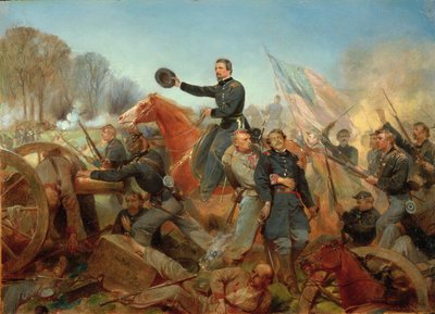 Battaglia del Wilderness, Attacco a Spotsylvania Court House, Virginia, 1865 da Alonzo Chappel