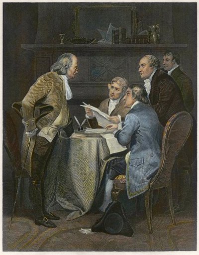 Redazione della Dichiarazione di Indipendenza nel 1776 da Alonzo Chappel