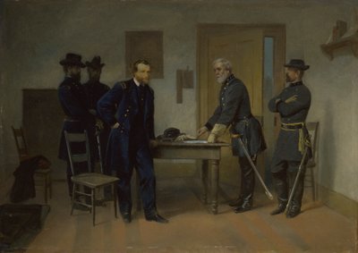 Lee si arrende a Grant ad Appomattox da Alonzo Chappel