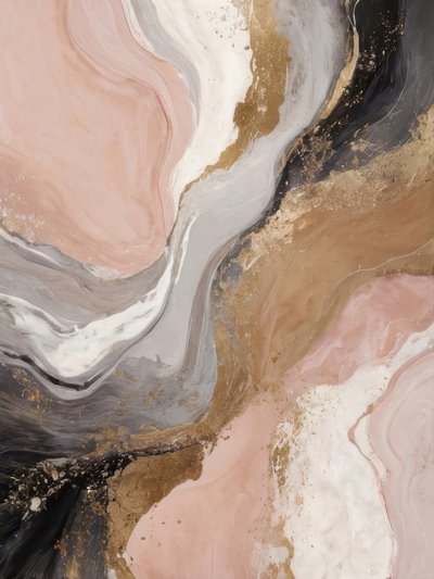 Flusso astratto color oro rosato da Alpenglow Workshop