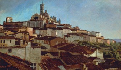 Siena, di Alfonso Hollaender, olio su tela su cartone, 31x51,5 cm da Alphons Hollaender
