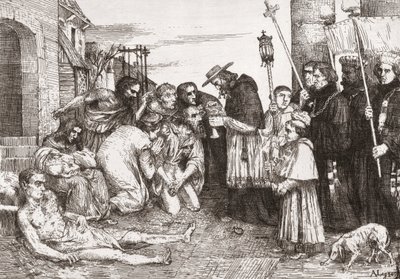 Vittime della peste di Roma da Alphonse (after) Legros
