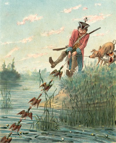 Avventure del Barone di Münchhausen (cromolitografia) da Alphonse Adolphe Bichard