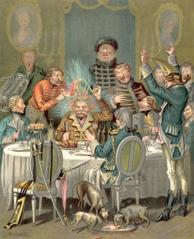 Avventure del Barone di Münchhausen (cromolitografia) da Alphonse Adolphe Bichard