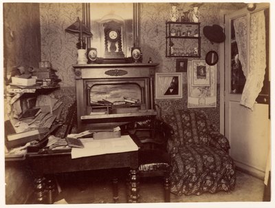 Omicidio della vedova Bertrand ... Vista del camerino dopo il delitto da Alphonse Bertillon