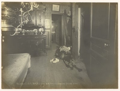 Vista della sala da pranzo dove è stato scoperto il corpo da Alphonse Bertillon