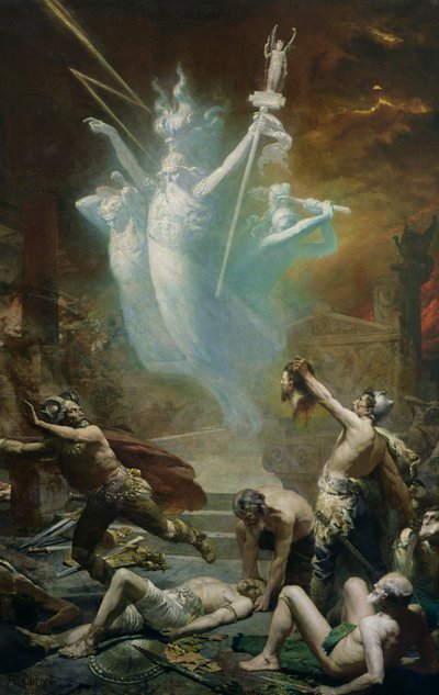 La presa del Tempio di Delfi da parte dei Galli, 1885 da Alphonse Cornet