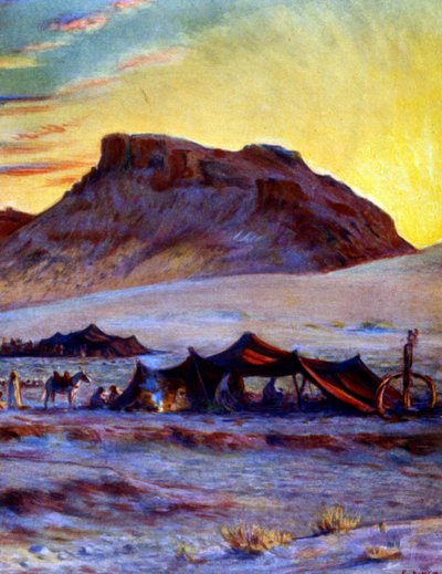 Gruppo di nomadi arabi nel deserto. di Nasreddine Dinet (Alphonse-Étienne Dinet). 1861 – 1929. un pittore orientalista francese 1918 da Alphonse Etienne Dinet