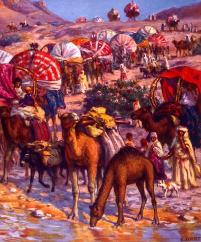 Gruppo di nomadi arabi nel deserto da Alphonse Etienne Dinet