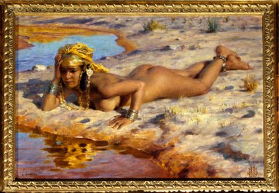 Sul bordo del wadi da Alphonse Etienne Dinet