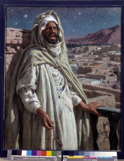 Il muezzin, un membro della moschea che chiama alla preghiera da Alphonse Etienne Dinet