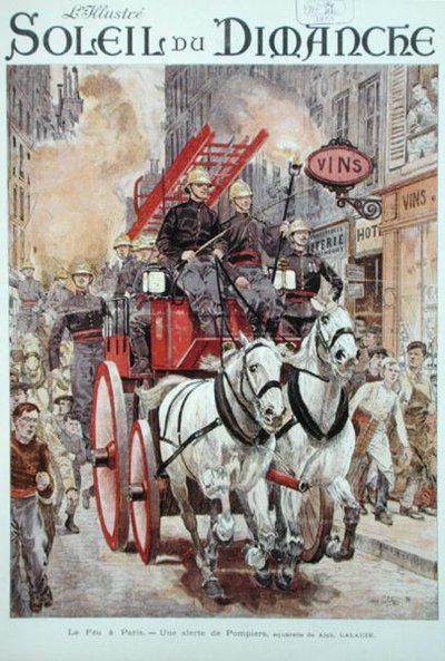 Pompieri che rispondono a un allarme incendio a Parigi, copertina di 