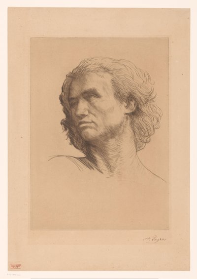 Testa di un uomo da Alphonse Legros (signed by artist)