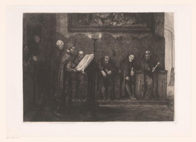 Otto uomini intorno a un leggio da Alphonse Legros
