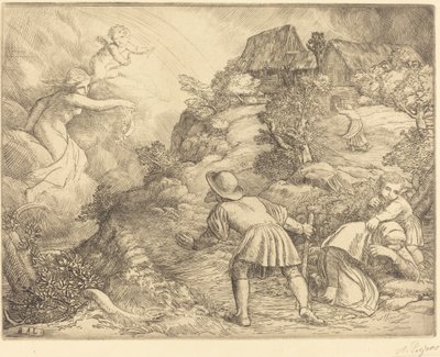 Allegoria del contadino e della fortuna Le paysan et la fortune: Sujet allegorique da Alphonse Legros