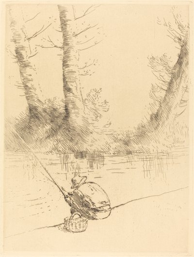 Pescatore con la lenza da Alphonse Legros