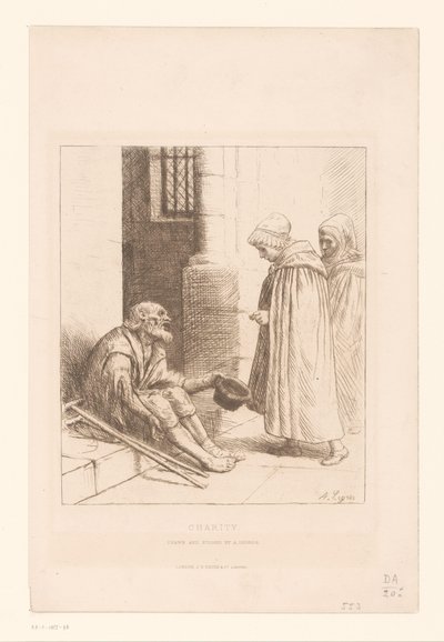 Mendicante su una scala da Alphonse Legros