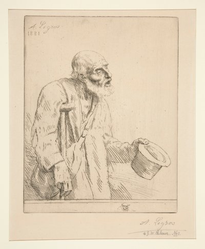 Mendicante con stampelle da Alphonse Legros