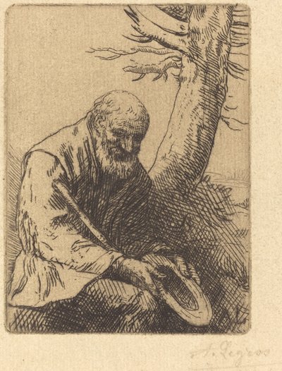 Mendicante con cappello in mano da Alphonse Legros