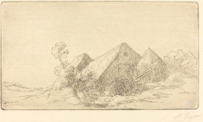 Cottage con un carretto Chaumiere a la charette da Alphonse Legros