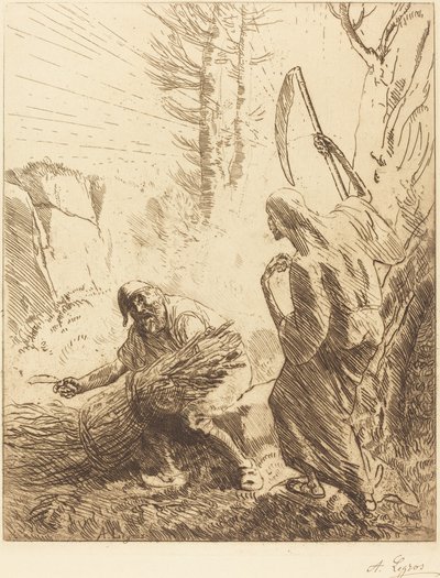 La morte e il boscaiolo, 3ª tavola La mort et le bucheron da Alphonse Legros