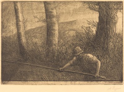 Pescatore con una Rete ad Anello da Alphonse Legros