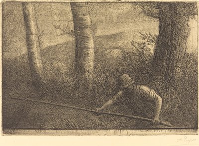 Pescatore con una rete a cerchio da Alphonse Legros