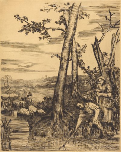 Fischen nach Flusskrebsen da Alphonse Legros