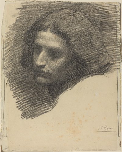 Testa di un Uomo Rivolta a Sinistra [recto] da Alphonse Legros