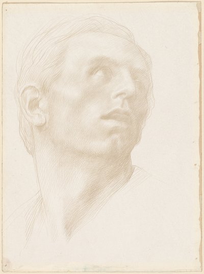 Testa di un Uomo che Guarda in Alto a Destra da Alphonse Legros
