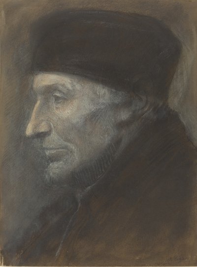 Testa di un uomo con una calotta da Alphonse Legros