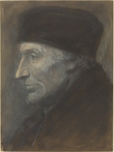 Testa di un uomo con zucchetto da Alphonse Legros