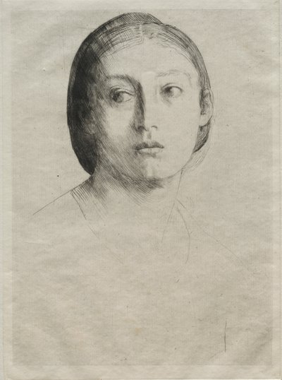 Testa di una Giovane Ragazza da Alphonse Legros
