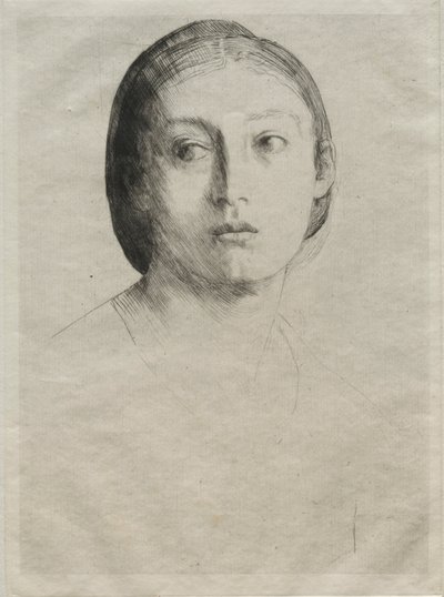 Testa di una giovane ragazza da Alphonse Legros