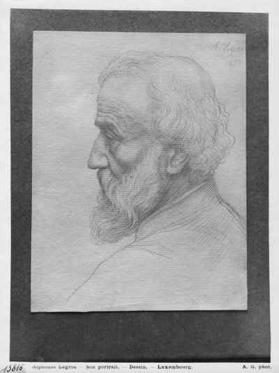 Testa di un vecchio con capelli lunghi, 1899 da Alphonse Legros