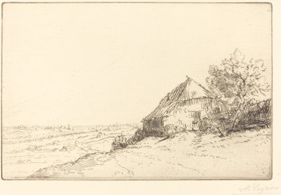 Capanna su una collina da Alphonse Legros