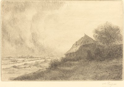 Capanna su una collina da Alphonse Legros