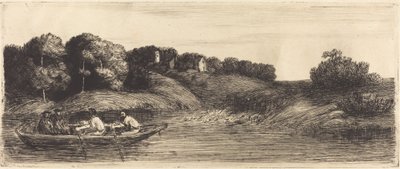 Paesaggio con Barca, 1ª lastra (Le paysage au bateau) da Alphonse Legros