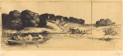 Paesaggio con barca, 1ª lastra da Alphonse Legros