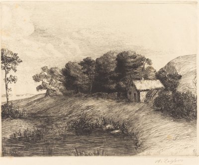 Paesaggio con stagno da Alphonse Legros