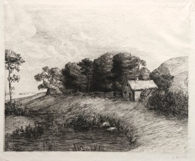 Paesaggio con stagno da Alphonse Legros