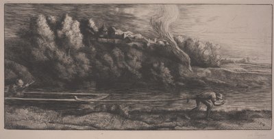 Paesaggio con Barca da Alphonse Legros