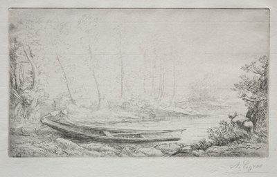 Le Départ pour le pêche, dans les brumes da Alphonse Legros