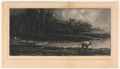 Il paesaggio con la barca da Alphonse Legros