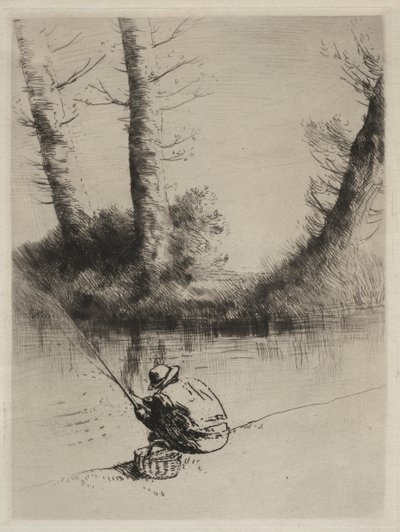 Il pescatore con la lenza da Alphonse Legros